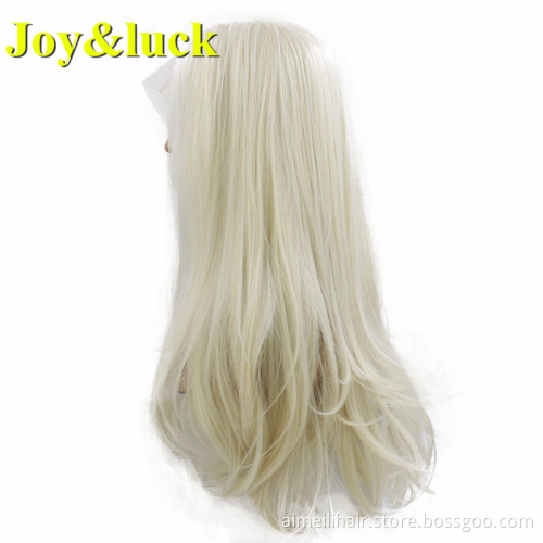Wholesale Price Lacefront Wigs For Women Cosplay Party Or Daily Life Fashion Long Natural Straight Blonde Synthetic Ladies Hair